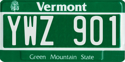 VT license plate YWZ901