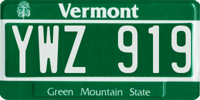 VT license plate YWZ919