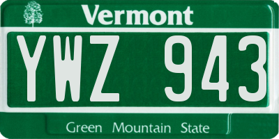 VT license plate YWZ943