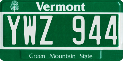 VT license plate YWZ944