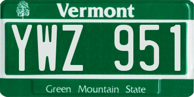 VT license plate YWZ951