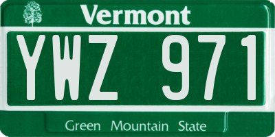 VT license plate YWZ971