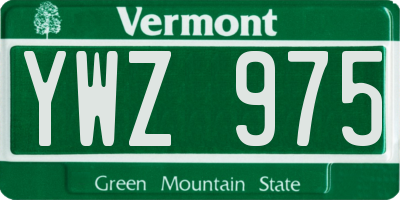 VT license plate YWZ975