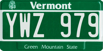 VT license plate YWZ979