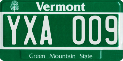 VT license plate YXA009