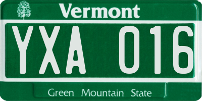 VT license plate YXA016