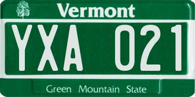 VT license plate YXA021