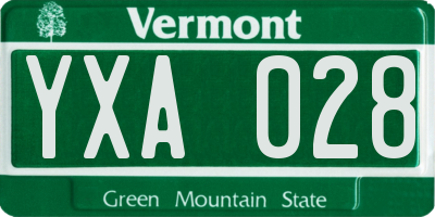 VT license plate YXA028