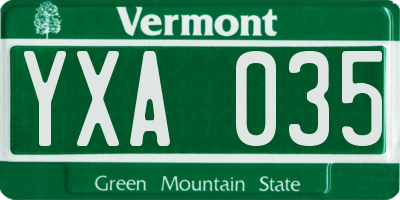 VT license plate YXA035