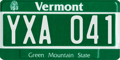 VT license plate YXA041