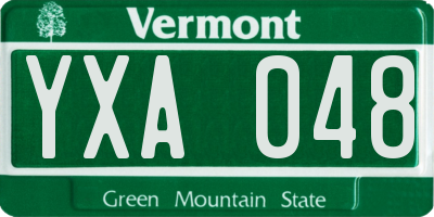 VT license plate YXA048