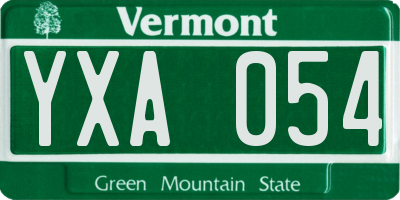 VT license plate YXA054