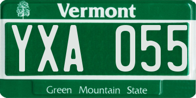 VT license plate YXA055
