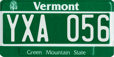 VT license plate YXA056