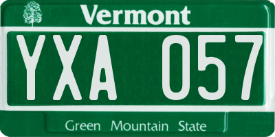 VT license plate YXA057