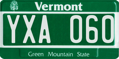 VT license plate YXA060