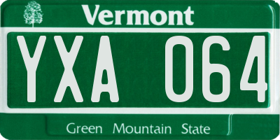 VT license plate YXA064