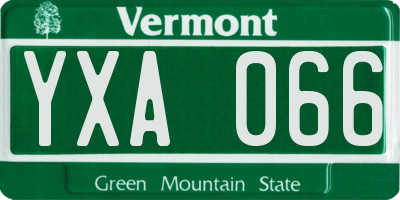 VT license plate YXA066