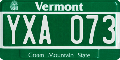 VT license plate YXA073