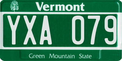 VT license plate YXA079