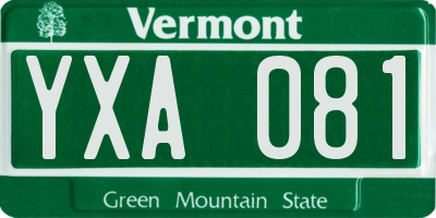 VT license plate YXA081
