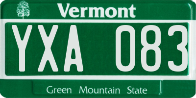 VT license plate YXA083