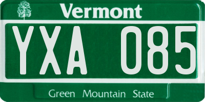 VT license plate YXA085