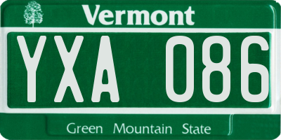 VT license plate YXA086