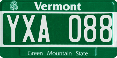 VT license plate YXA088