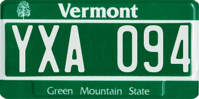 VT license plate YXA094