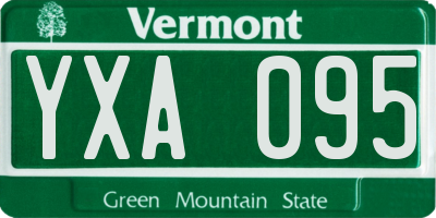 VT license plate YXA095