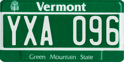 VT license plate YXA096