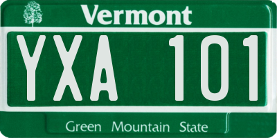 VT license plate YXA101