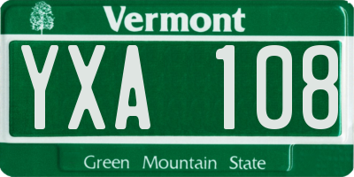 VT license plate YXA108