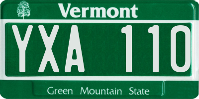 VT license plate YXA110