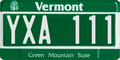 VT license plate YXA111