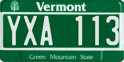 VT license plate YXA113