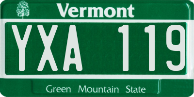 VT license plate YXA119