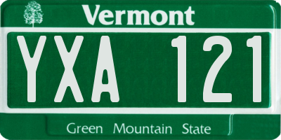 VT license plate YXA121