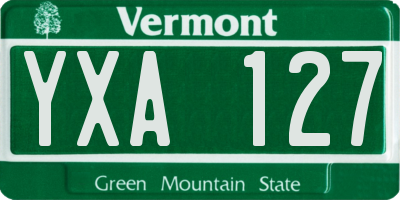 VT license plate YXA127