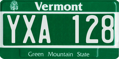 VT license plate YXA128