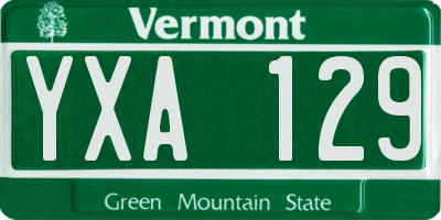 VT license plate YXA129