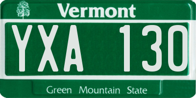 VT license plate YXA130