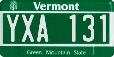 VT license plate YXA131