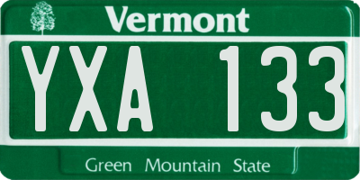 VT license plate YXA133