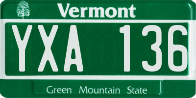 VT license plate YXA136