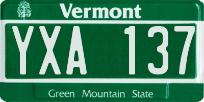 VT license plate YXA137
