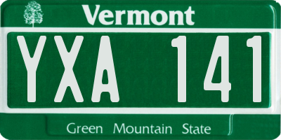 VT license plate YXA141