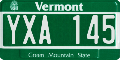 VT license plate YXA145