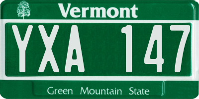 VT license plate YXA147